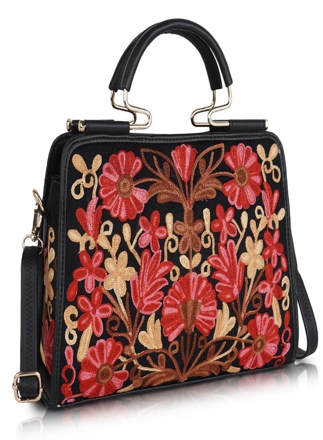 EVEDA Synthetic Leather Stylish Trendy Design Shoulder Crossbody Hobo Women Handbag (Black) - Image 2